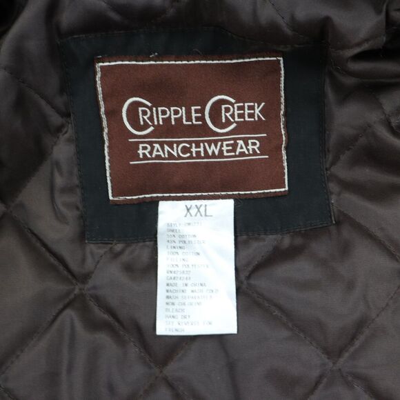 Cripple Creek Ranchwear Men's Insulated Jacket Brown Full Zip size 2XL XXL - Picture 5 of 6